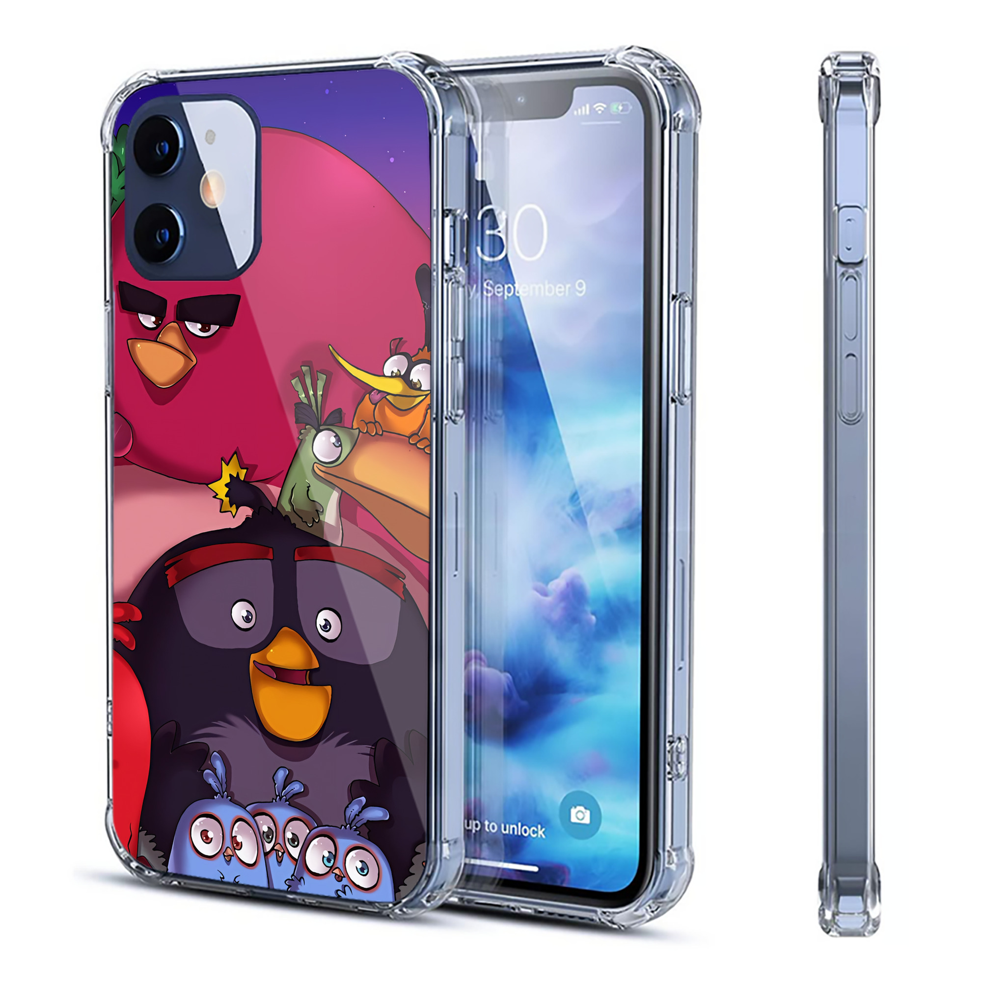 （画像用） Angry Birds アングリーバード 【iPhone 12シリーズ対応】透明スマホケース（クリアソフトケース）